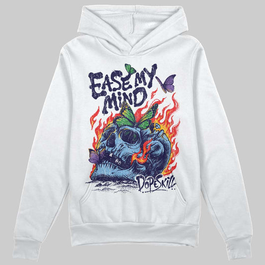 University Blue Sneakers DopeSkill Hoodie Sweatshirt Ease My Mind Graphic Streetwear - White