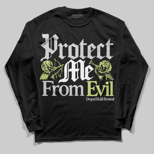Jordan 4 GS “Light Lemon Twist” DopeSkill Long Sleeve T-Shirt Protect Me From Evil Graphic Streetwear - Black