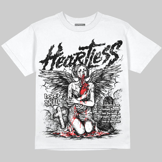 Black and White Sneakers DopeSkill Oversize Print T-Shirt Heartless Graphic Streetwear