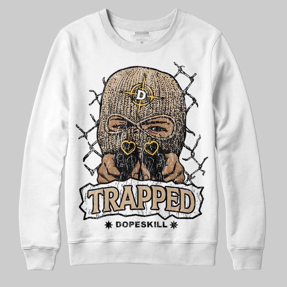 TAN Sneakers DopeSkill Sweatshirt New Trapped Graphic Streetwear - White