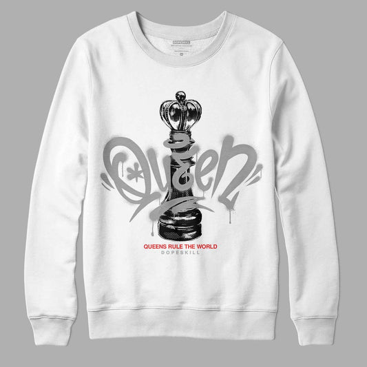 Grey Sneakers DopeSkill Sweatshirt Queen Chess Graphic Streetwear - White