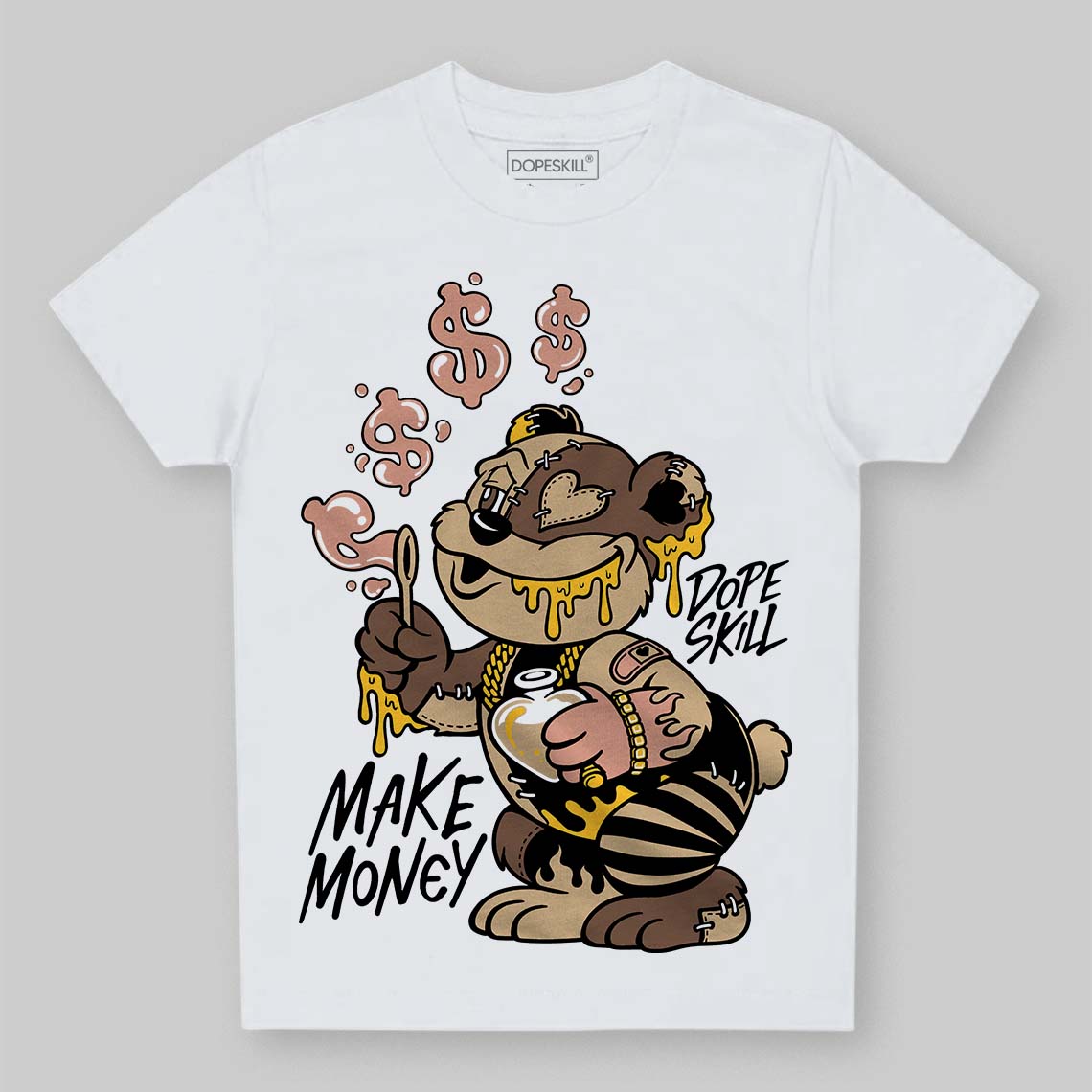 TAN Sneakers DopeSkill Toddler Kids T-shirt Make Money Graphic Streetwear - White