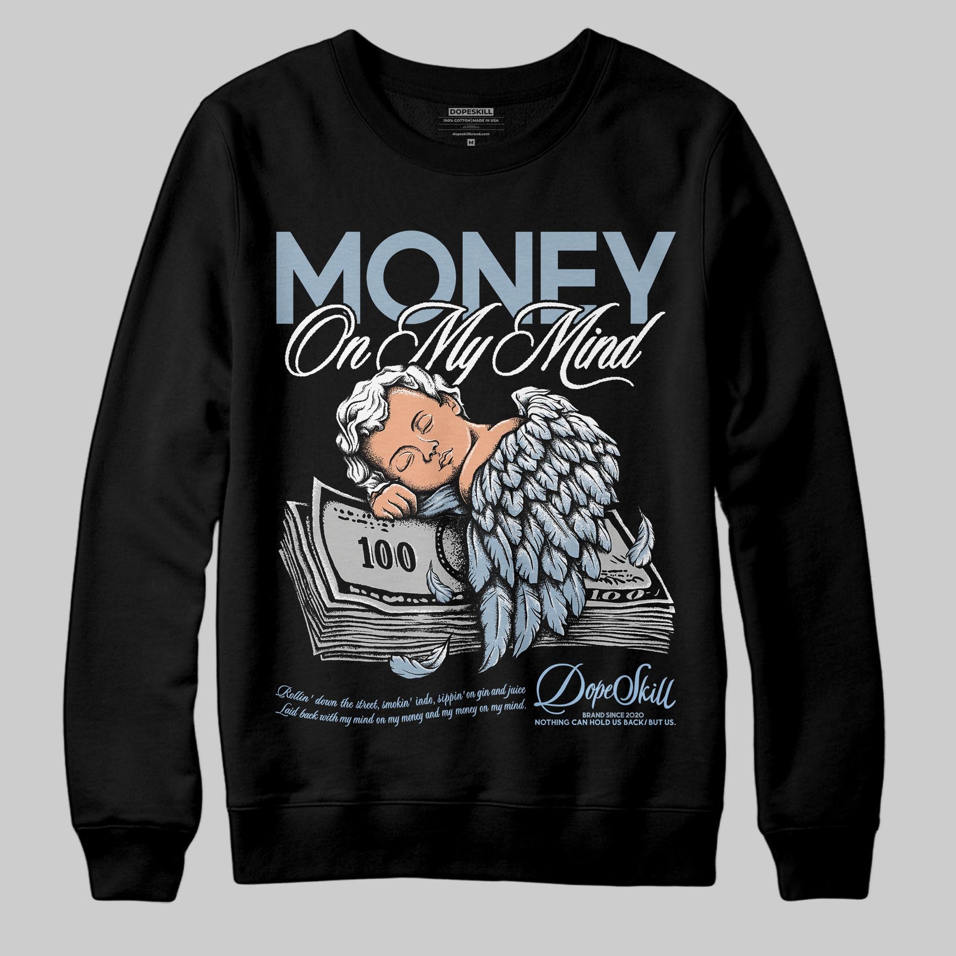 Jordan 40 “Blue Suede” DopeSkill Sweatshirt MOMM Graphic Streetwear - Black