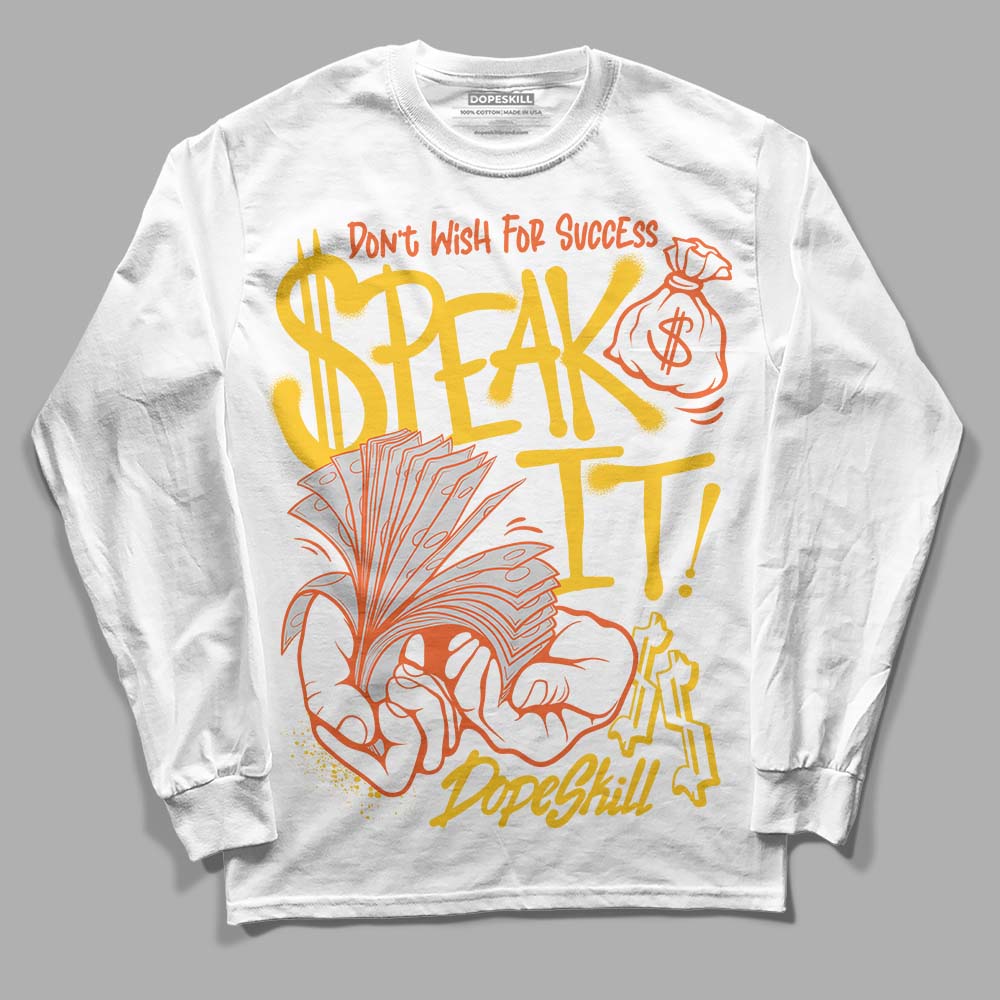 Yellow Sneakers DopeSkill Long Sleeve T-Shirt Speak It Graphic Streetwear - White