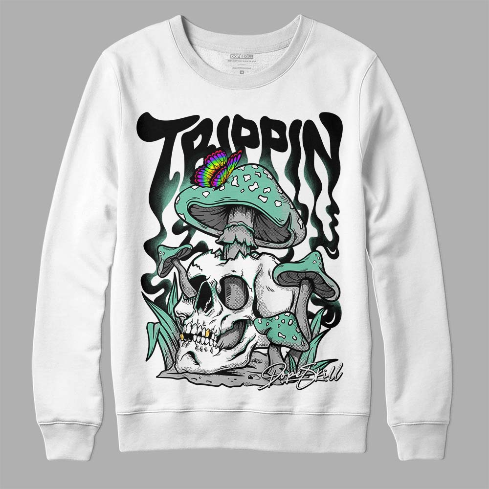 Jordan 3 "Green Glow" DopeSkill Sweatshirt Trippin Graphic Streetwear - White