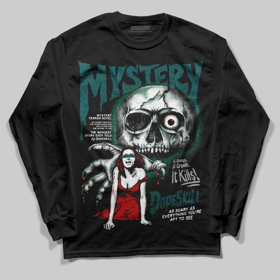 ASICS Gel-1130 'White Dark Neptune' DopeSkill Long Sleeve T-Shirt Mystery Ghostly Grasp Graphic Streetwear - Black