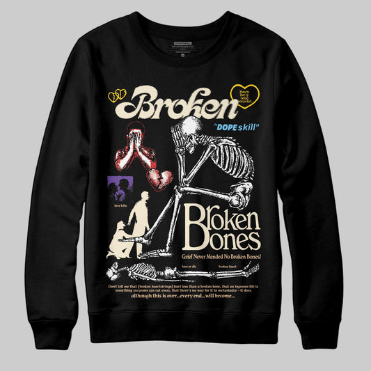 Jordan 17 Retro Low SP Infinite Archives DopeSkill Sweatshirt Broken Bones Graphic Streetwear - Black