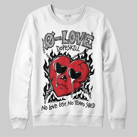 Jordan 4 OG “White Cement” DopeSkill Sweatshirt Crying Heart Graphic Streetwear - White