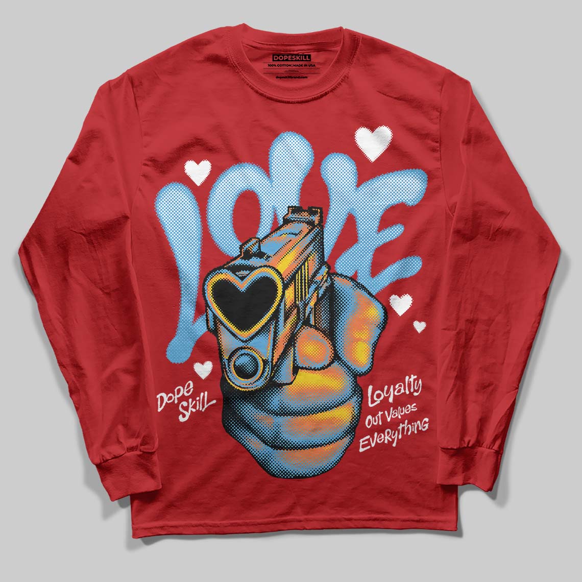 Jordan 11 Retro Cherry DopeSkill Long Sleeve T-Shirt Love Shot Graphic Streetwear - Red