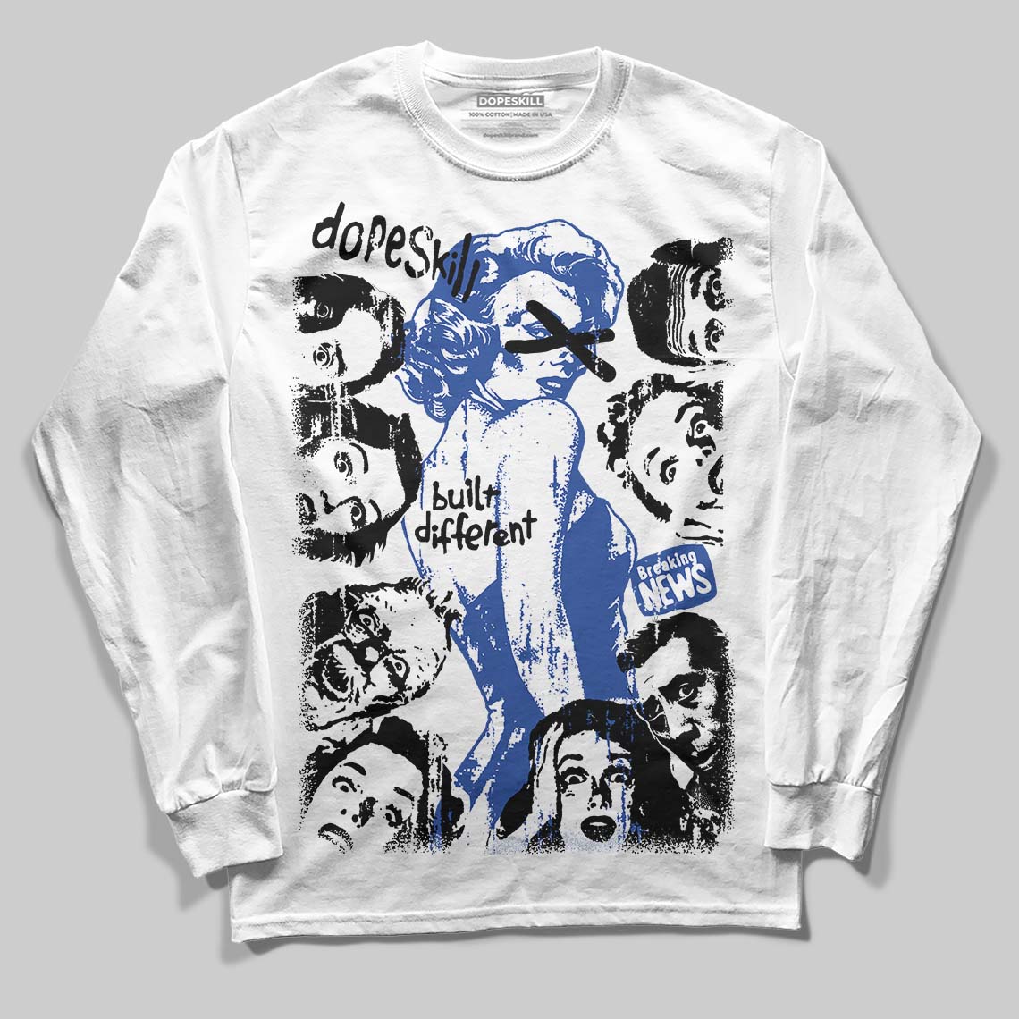 Royal Blue Sneakers DopeSkill Long Sleeve T-Shirt Built Different Graphic Streetwear - White