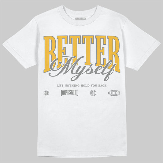 New Balance 9060 Varsity Gold (GS) DopeSkill T-Shirt Better Myself Graphic Streetwear - WHite