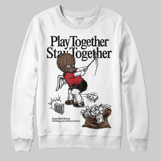 Jordan 9 'Olive' DopeSkill Sweatshirt Play together, Stay together Graphic Streetwear - White