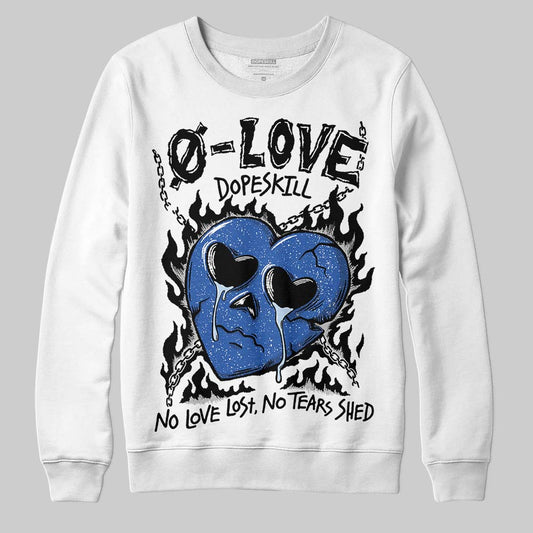 Awake NY x Jordan 5 Retro 'Black Racer Blue' DopeSkill Sweatshirt Crying Heart Graphic Streetwear - White