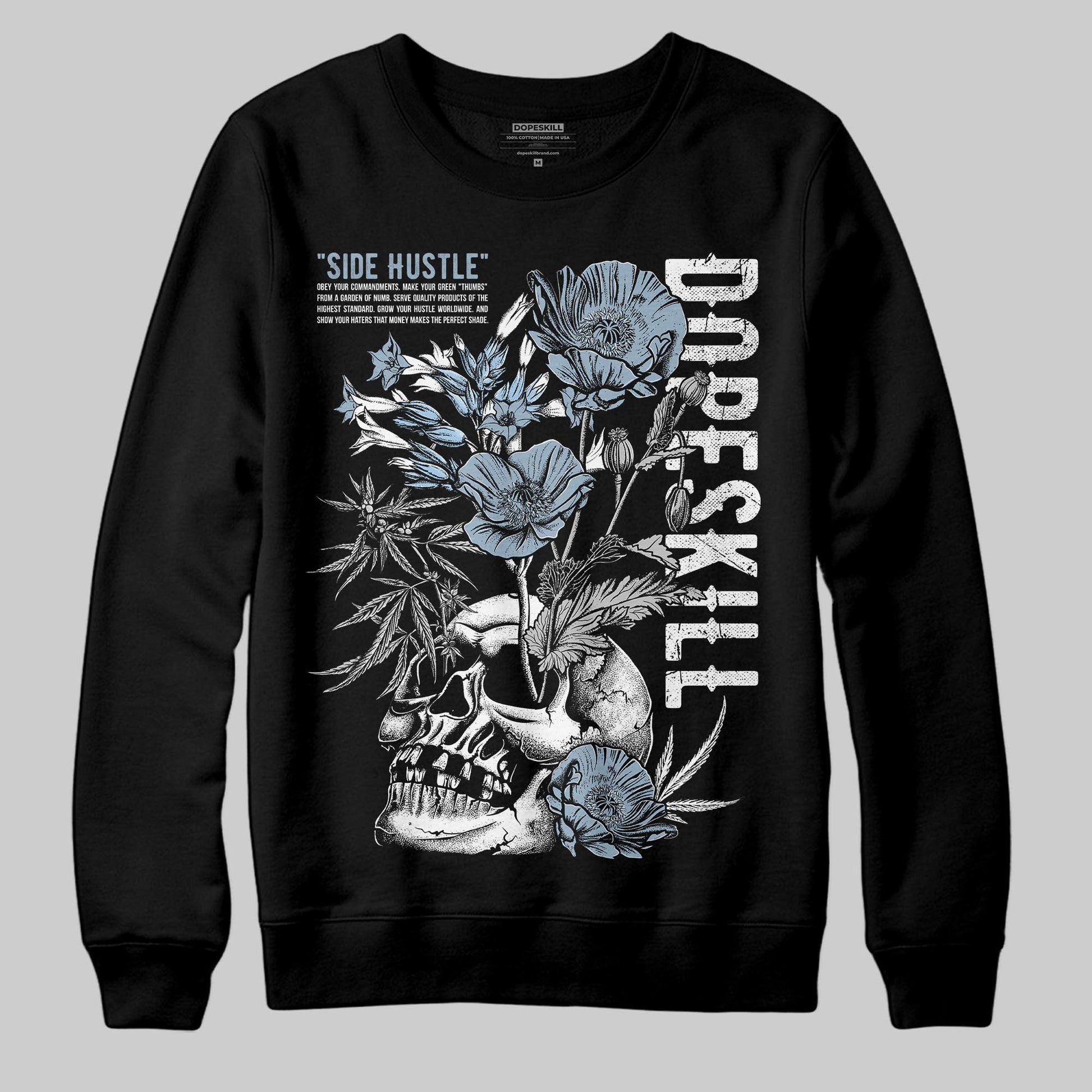 Jordan 40 “Blue Suede” DopeSkill Sweatshirt Side Hustle Graphic Streetwear - Black