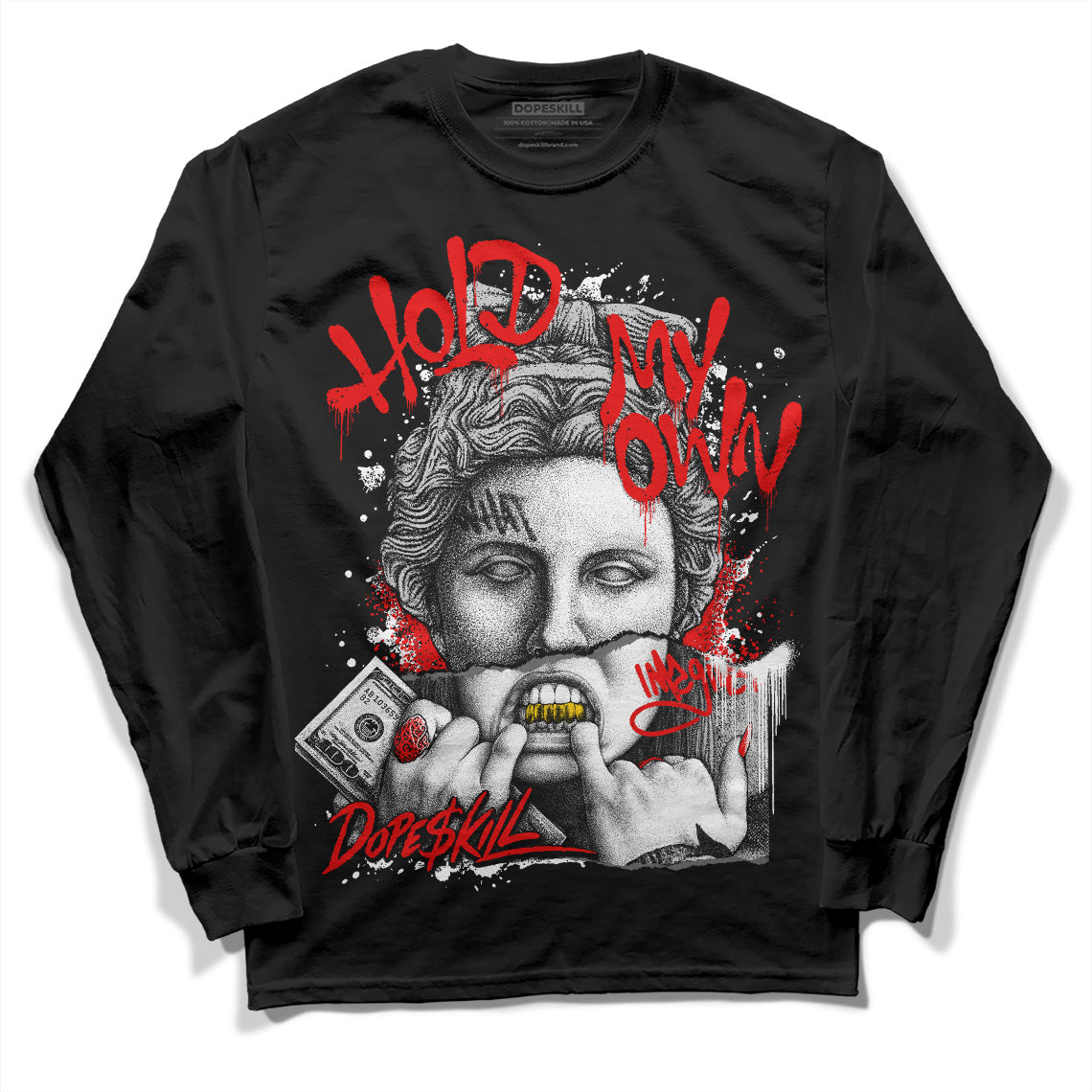Jordan 1 High 85 Black White DopeSkill Long Sleeve T-Shirt Hold My Own Graphic Streetwear - Black