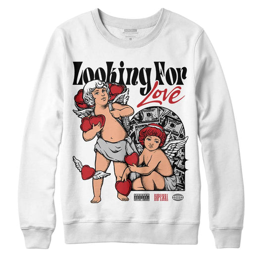 Jordan 12 “Red Taxi” DopeSkill Sweatshirt Looking For Love Graphic Streetwear - White