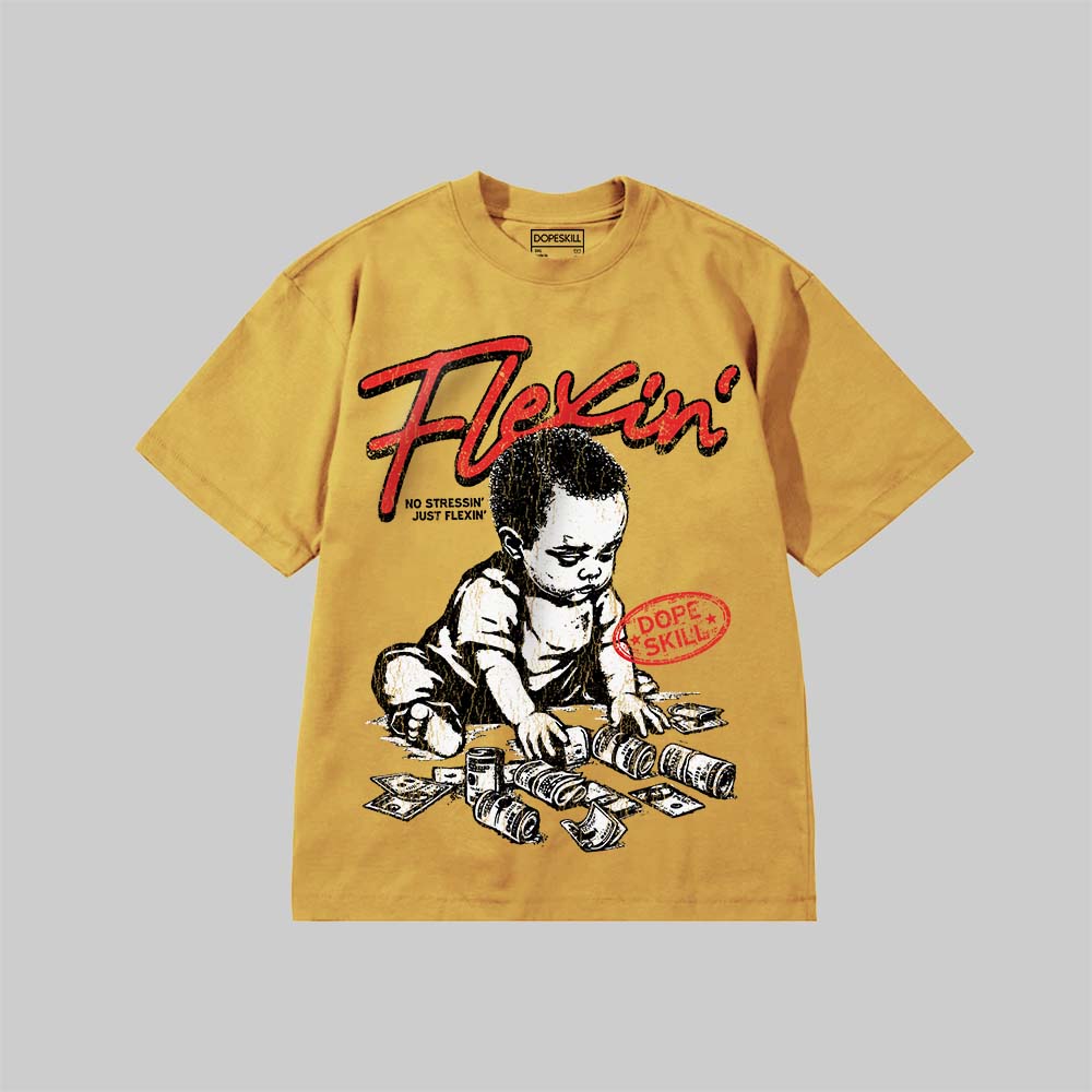 Flexin' DopeSkill Premium T-shirt Streetwear - Mustard