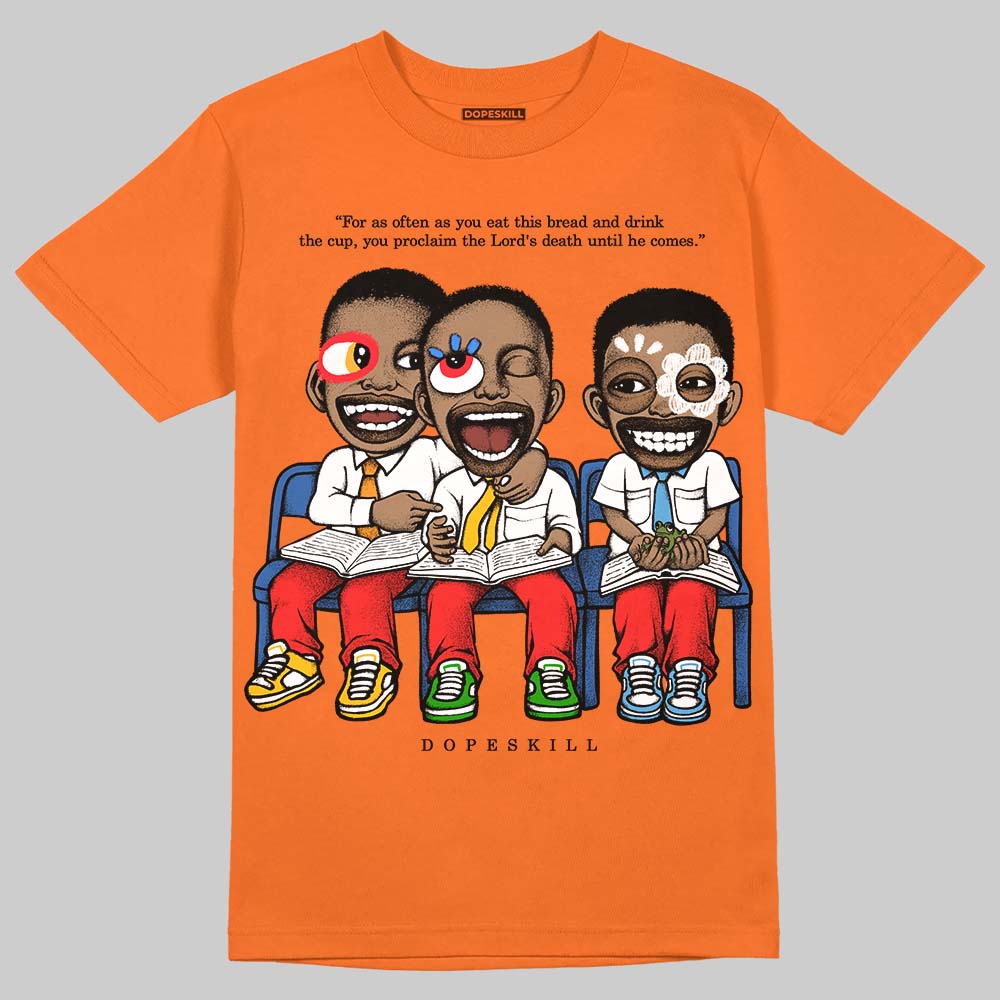 Orange, Black and White Sneakers DopeSkill T-Shirt First Sunday Graphic Streetwear - Orange