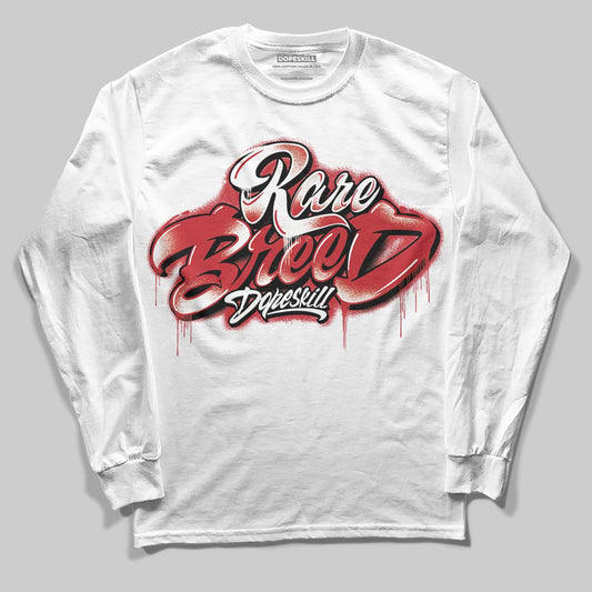 Jordan 5 Retro Fire Red Black Tongue (2025) DopeSkill Long Sleeve T-Shirt Rare Breed Type Graphic Streetwear - White