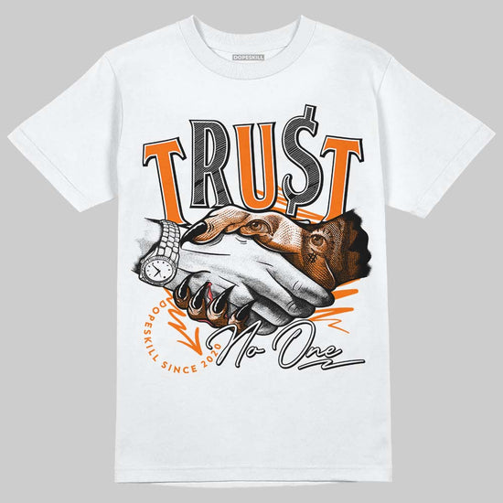 Orange, Black & White Sneakers DopeSkill T-Shirt Trust No One Graphic Streetwear - White