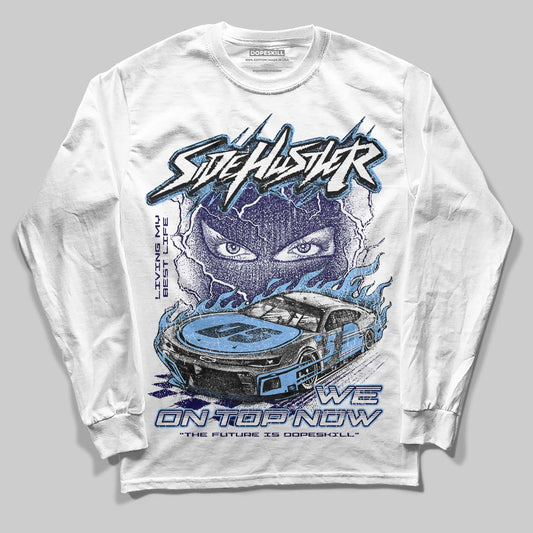 Jordan 6 University Blue DopeSkill Long Sleeve T-Shirt Flexin' Graphic Streetwear - White