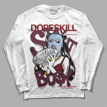 Jordan 5 Retro Burgundy (2023) DopeSkill Long Sleeve T-Shirt Stay It Busy Graphic Streetwear - White