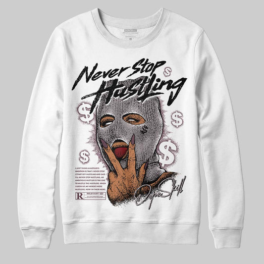 A Ma Maniére x Air Jordan 5 “Violet Ore” DopeSkill Sweatshirt Never Stop Hustling Graphic Streetwear - White