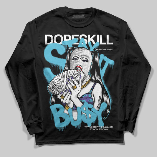 Jordan 8 Retro 'Aqua' 2025 DopeSkill Long Sleeve T-Shirt Stay It Busy Graphic Streetwear - black
