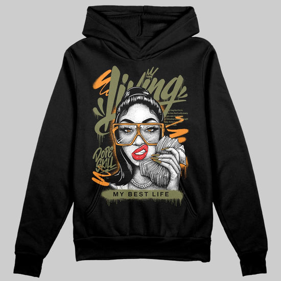 Olive Sneakers DopeSkill Hoodie Sweatshirt Living My Best Life Graphic Streetwear - black