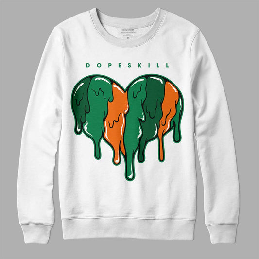Green Sneakers DopeSkill Sweatshirt Slime Drip Heart Graphic Streetwear - White