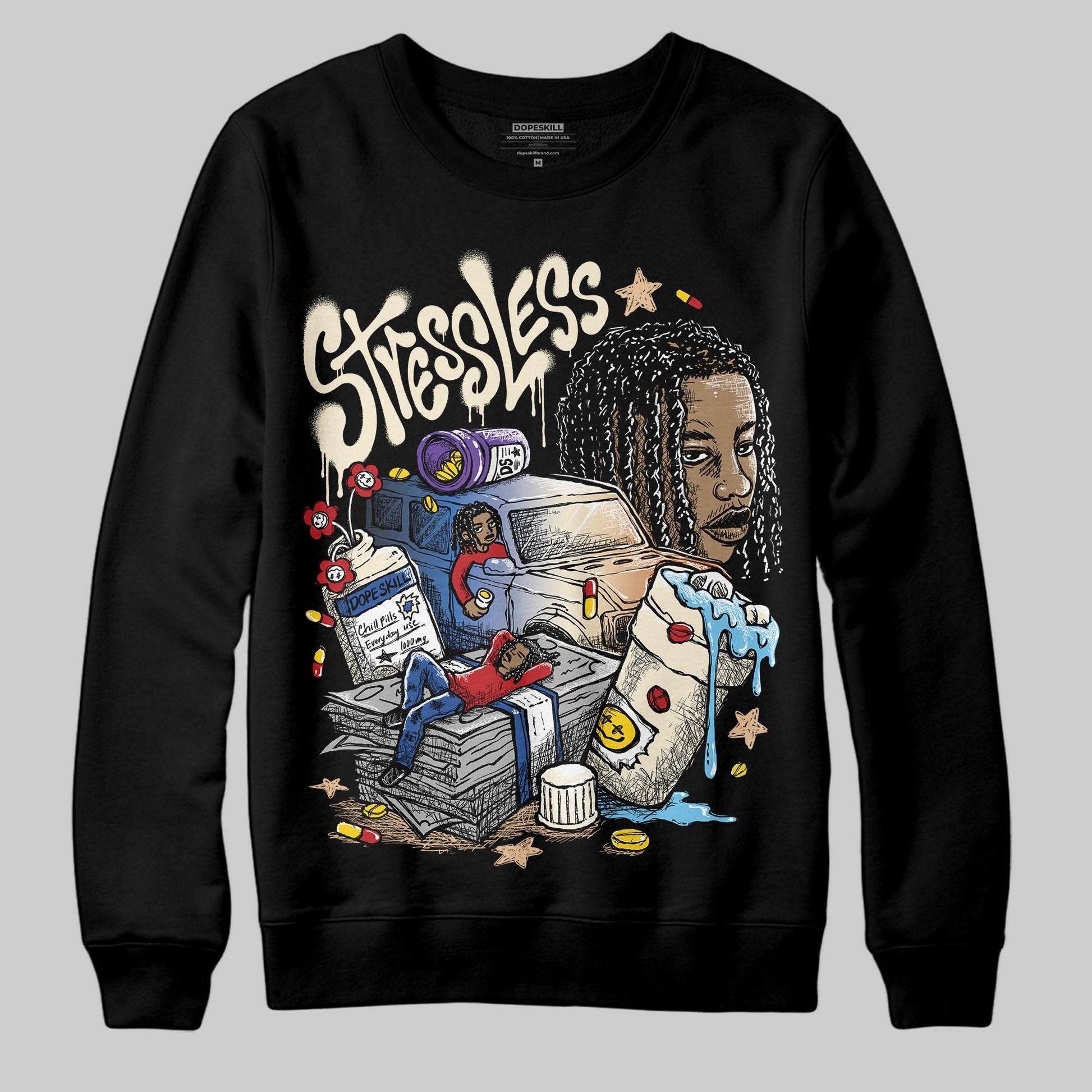 Jordan 17 Retro Low SP Infinite Archives DopeSkill Sweatshirt Stressless Graphic Streetwear - Black