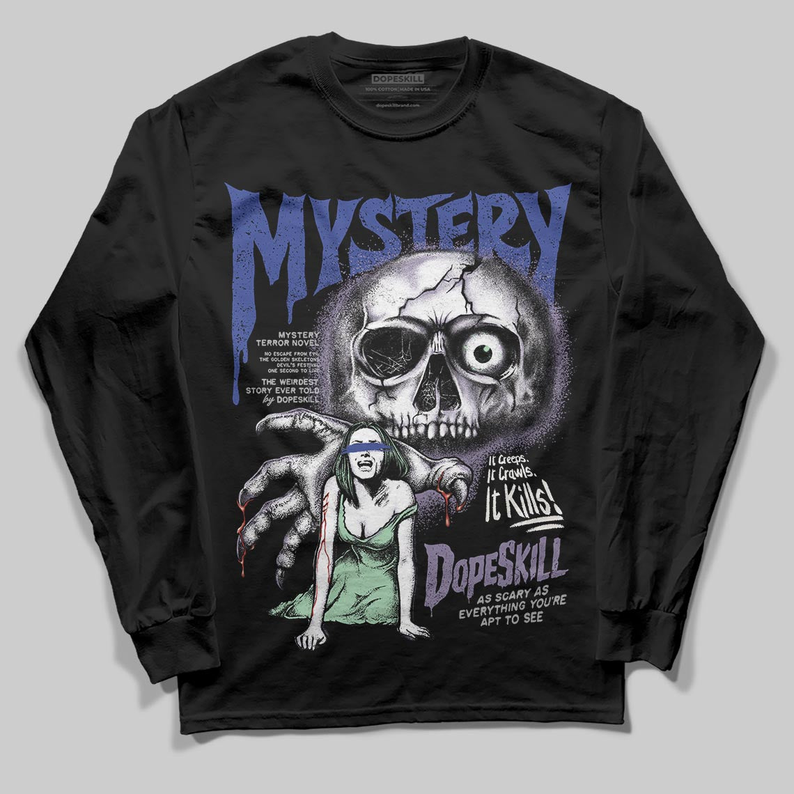 Jordan 1 Retro Low OG Zion Williamson Voodoo Alternate DopeSkill Long Sleeve T-Shirt Mystery Ghostly Grasp Graphic Streetwear - Black