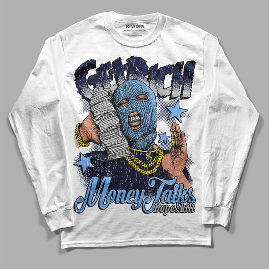 Jordan 5 Midnight Navy DopeSkill Long Sleeve T-Shirt Get Rich Graphic Streetwear