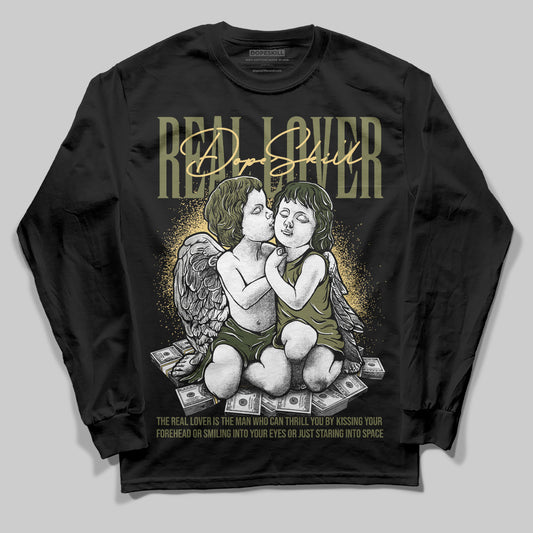 Jordan 4 Retro SE Craft Medium Olive DopeSkill Long Sleeve T-Shirt Real Lover Graphic Streetwear - Black