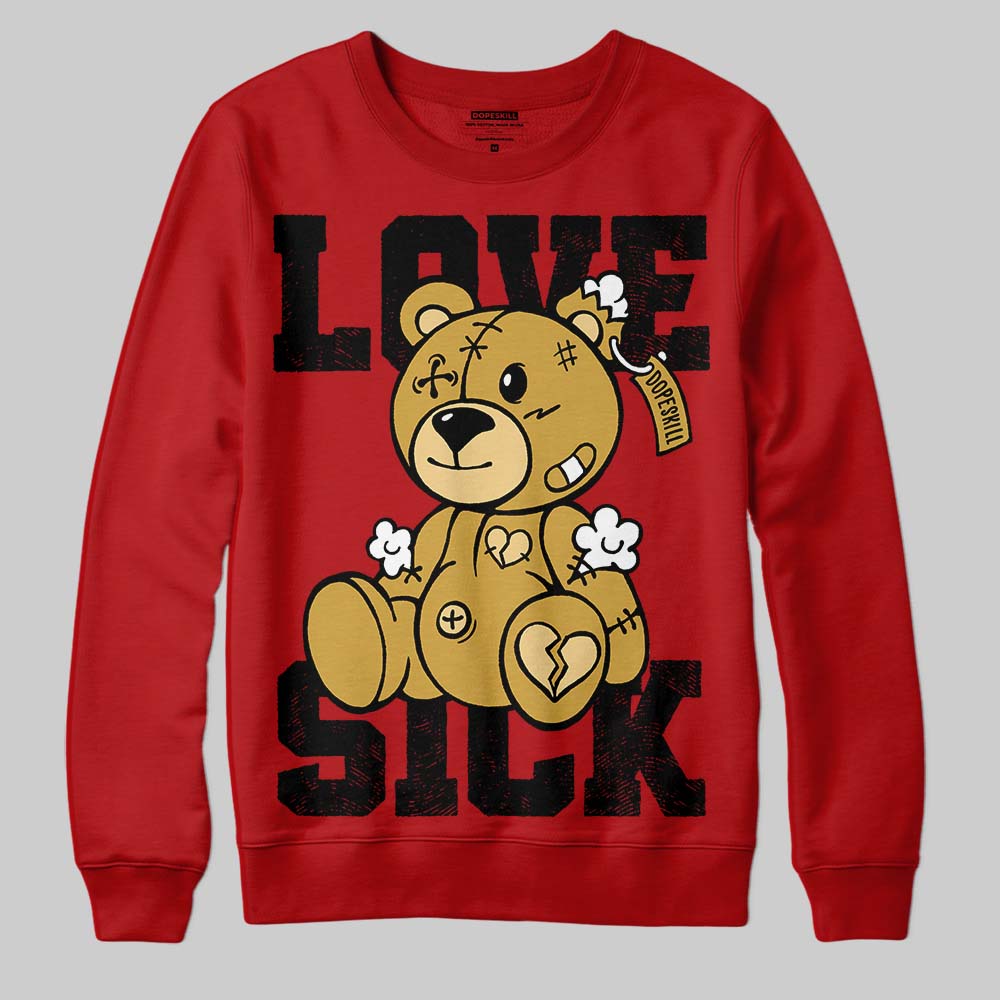Red Sneakers DopeSkill Sweatshirt Love Sick Graphic Streetwear - Red