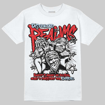 Jordan 11 Retro Cherry DopeSkill T-Shirt Distorted Realms Graphic Streetwear - White