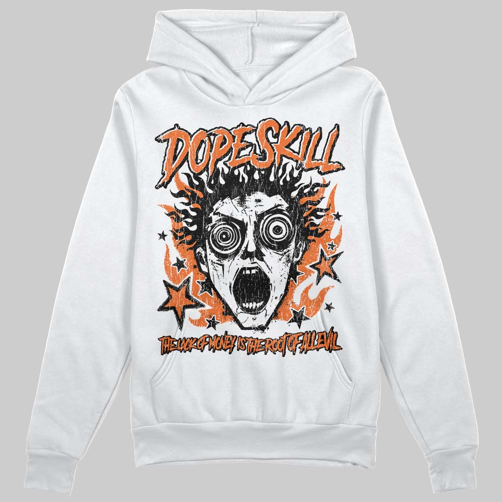 Orange, Black and White Sneakers DopeSkill Hoodie Sweatshirt Root of Evil Graphic Streetwear - White