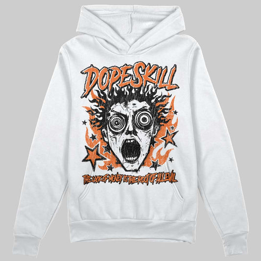 Orange, Black and White Sneakers DopeSkill Hoodie Sweatshirt Root of Evil Graphic Streetwear - White