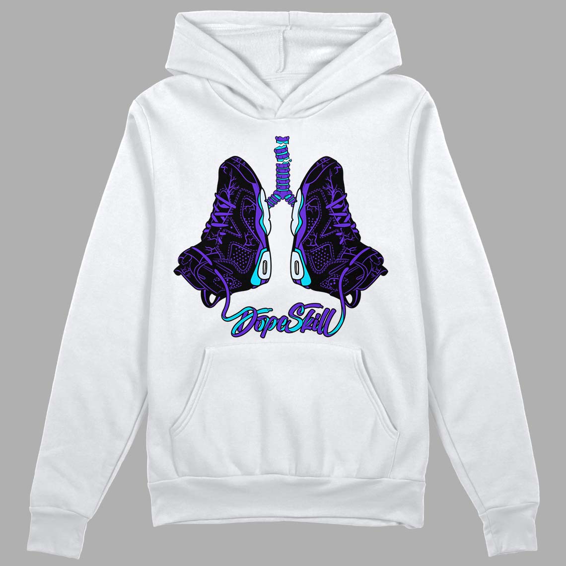 Jordan 6 "Aqua" DopeSkill Hoodie Sweatshirt Breathe Graphic Streetwear - White