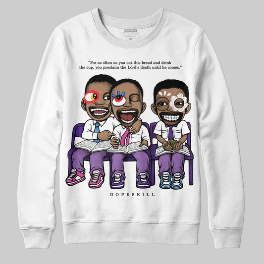 PURPLE Sneakers DopeSkill Sweatshirt First Sunday Graphic Streetwear - White