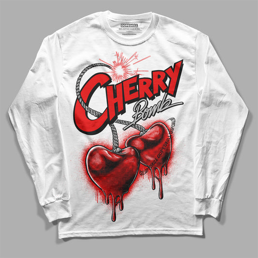 Jordan 12 “Cherry” DopeSkill Long Sleeve T-Shirt Cherry Bomb Graphic Streetwear - White 