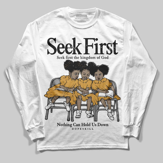 Jordan 11 "Gratitude" DopeSkill Long Sleeve T-Shirt New Seek First Graphic Streetwear - White