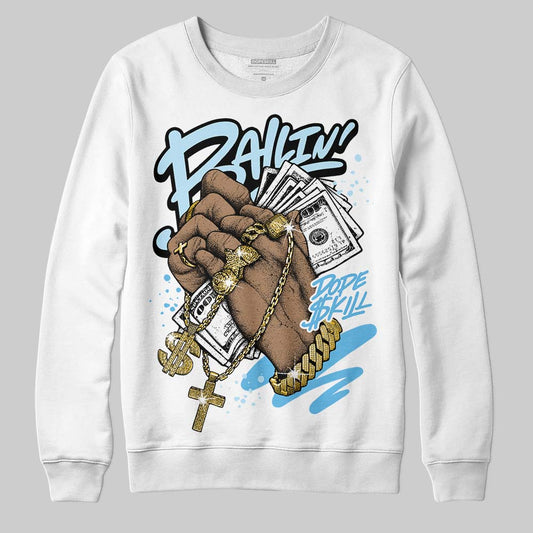 Jordan 11 Retro Legend Blue DopeSkill Sweatshirt Always Ballin' Graphic Streetwear - White