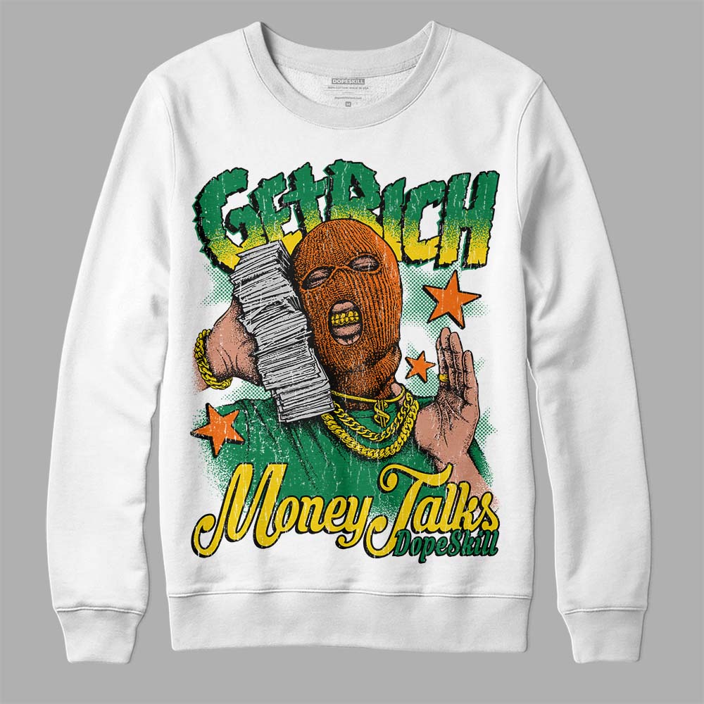 Green Sneakers DopeSkill Sweatshirt Get Rich Graphic Streetwear - White
