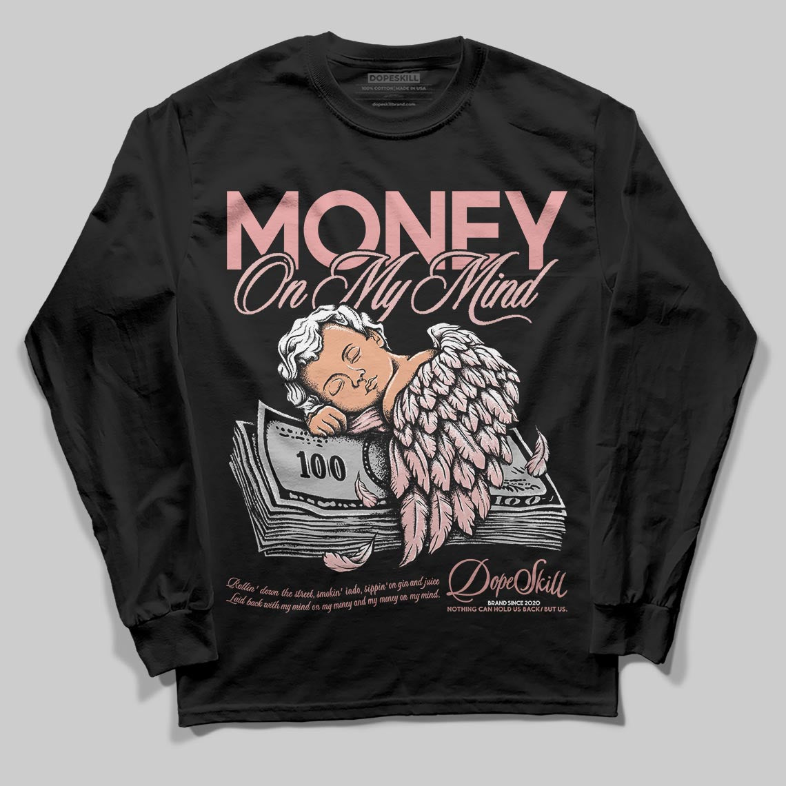 Jordan 40 “Dusty Rose” DopeSkill Long Sleeve T-Shirt MOMM Graphic Streetwear - Black