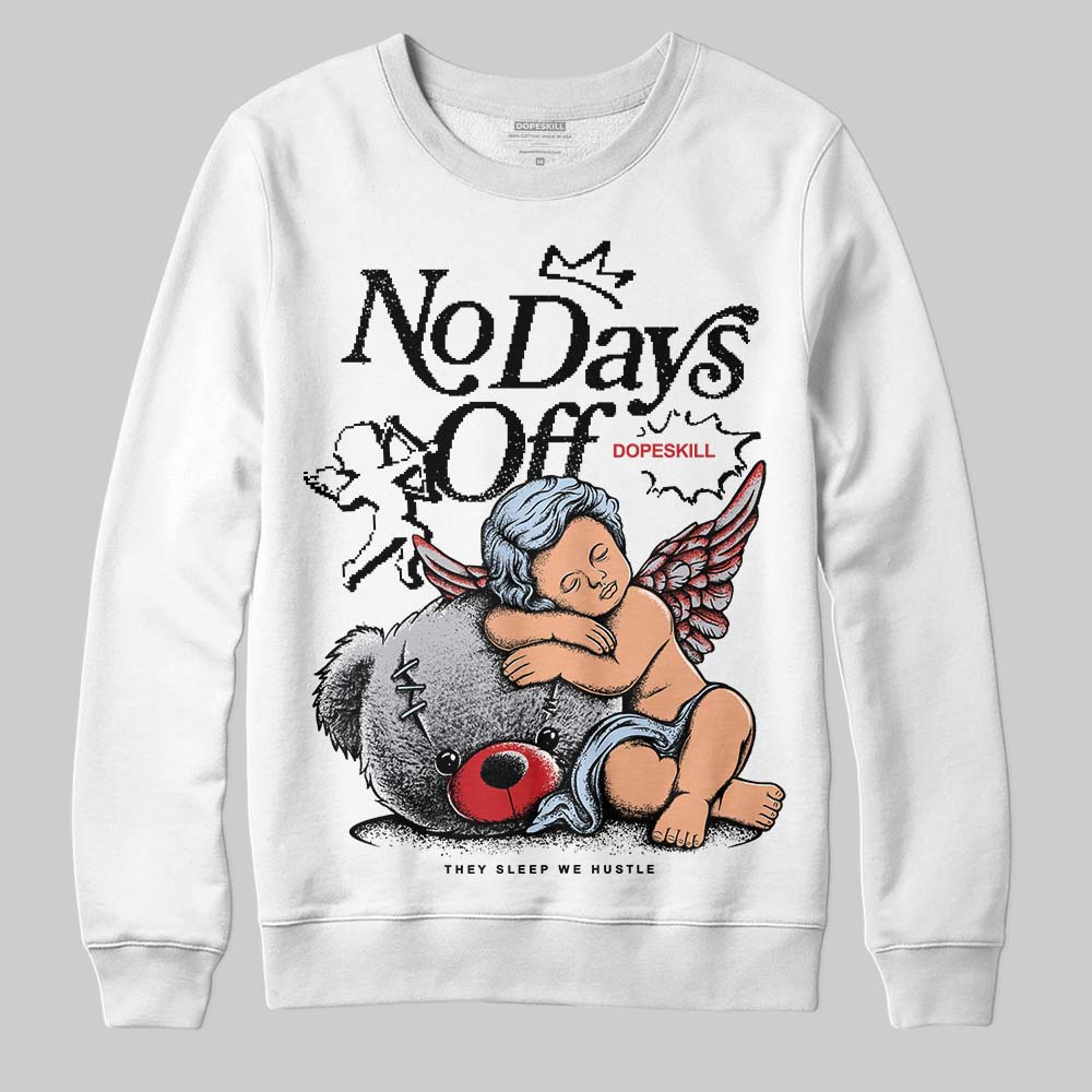 Jordan 5 Retro OG Black Metallic Reimagined DopeSkill Sweatshirt New No Days Off Graphic Streetwear - White