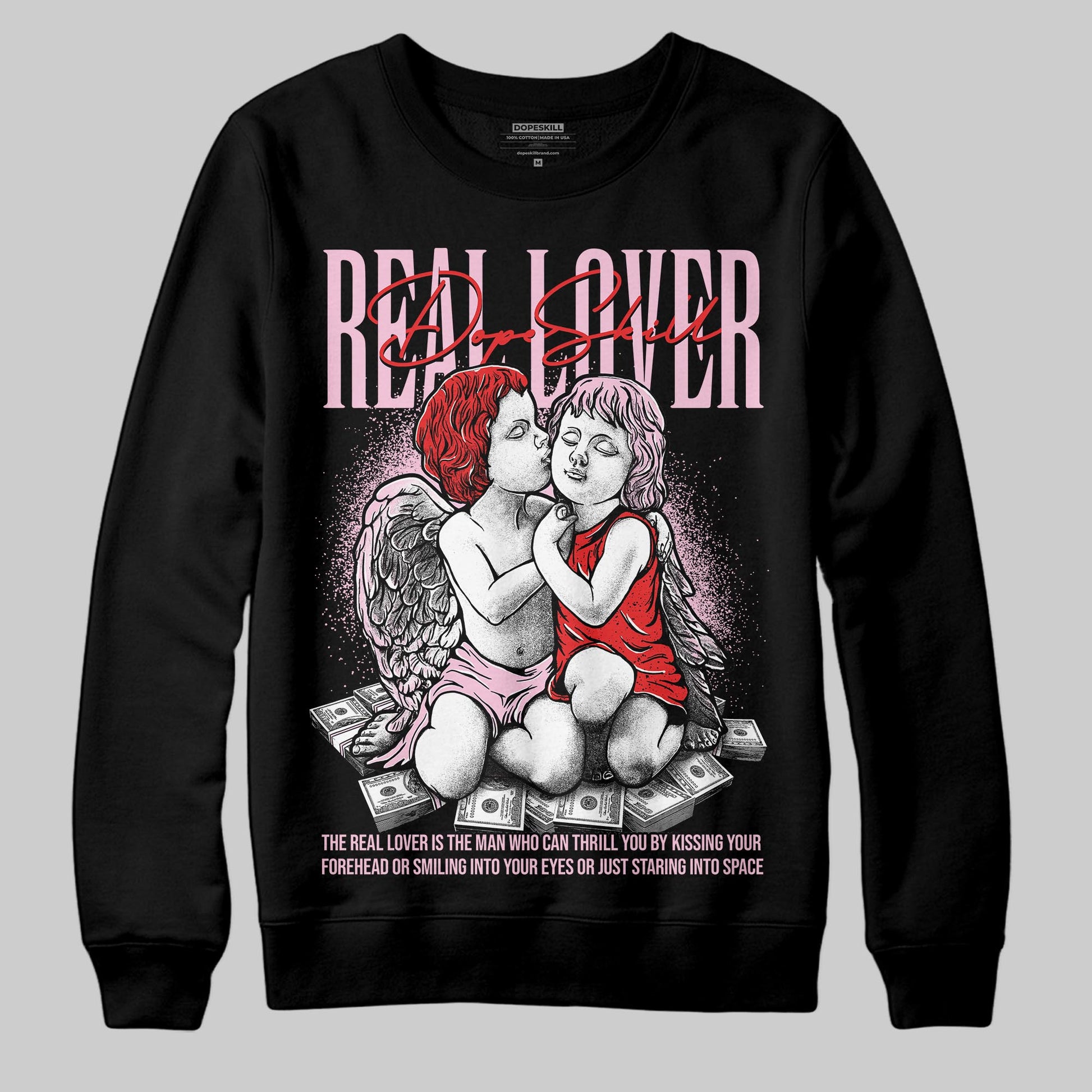 Awake NY x Air Jordan 5 Arctic Pink DopeSkill Sweatshirt Real Lover Graphic Streetwear - Black