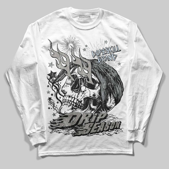 Jordan 9 Cool Grey DopeSkill Long Sleeve T-Shirt Drip Season Graphic Streetwear - White