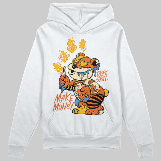 Orange, Black and White Sneakers DopeSkill Hoodie Sweatshirt Make Money Graphic Streetwear - White