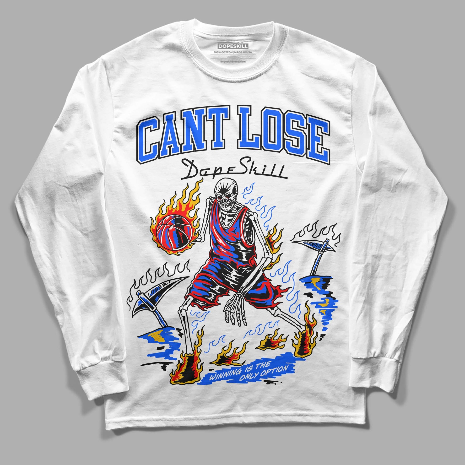Royal Blue Sneakers DopeSkill Long Sleeve T-Shirt Cant Lose Graphic Streetwear - White